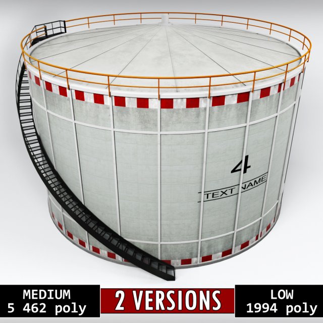 industrial oil tank cylinder 3D-Modell .c4d .max .obj .3ds .fbx .stl .blend 