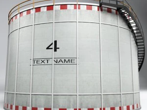industrial oil tank cylinder 3D Model