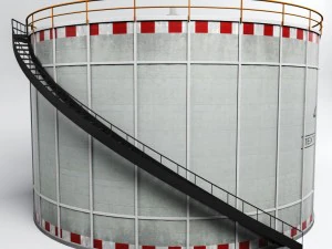 industrial oil tank cylinder 3D Model