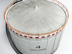 industrial oil tank cylinder 3D Model