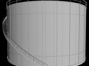industrial oil tank cylinder 3D Model