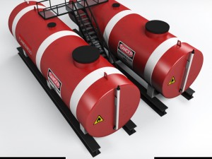 industrial oil tank double Model 3D