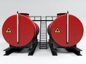 industrial oil tank double 3D Model