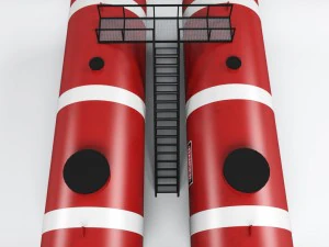 industrial oil tank double 3D Model