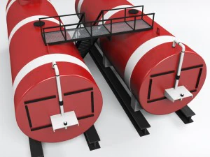 industrial oil tank double 3D Model
