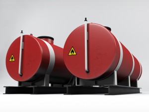industrial oil tank double Model 3D