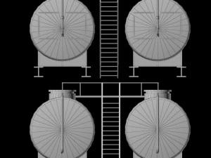 industrial oil tank double 3D Model