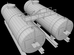 industrial oil tank double 3D Model