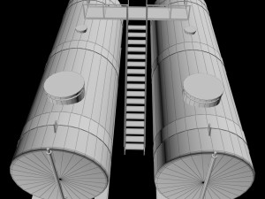 industrial oil tank double Model 3D