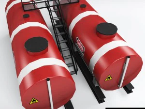 industrial oil tank double 3D Model