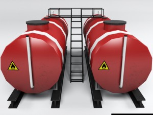 industrial oil tank double Model 3D