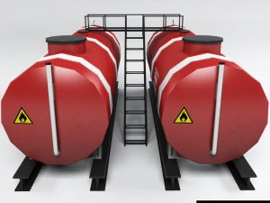 industrial oil tank double 3D Model