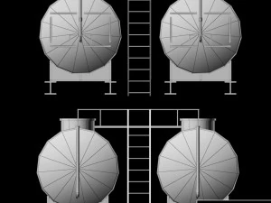 industrial oil tank double 3D Model