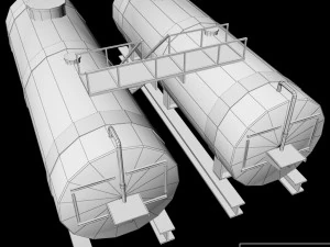 industrial oil tank double 3D Model