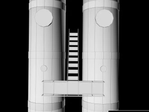 industrial oil tank double 3D Model
