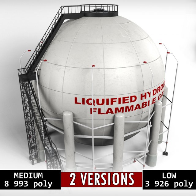 industrial sphere tank oil Modello 3D .c4d .max .obj .3ds .fbx .stl .blend 