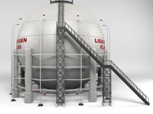 industrial sphere tank oil Modello 3D