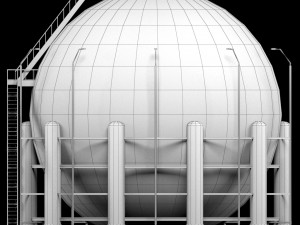 industrial sphere tank oil Modello 3D