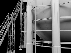 industrial sphere tank oil Modello 3D