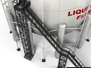 industrial sphere tank oil Modello 3D