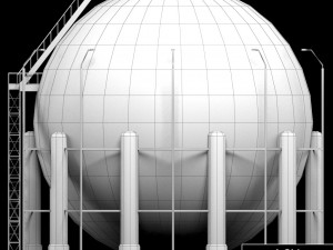 industrial sphere tank oil Modello 3D