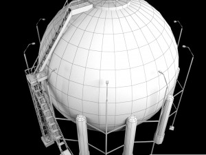 industrial sphere tank oil Modello 3D