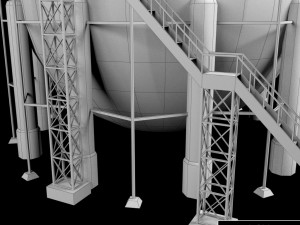 industrial sphere tank oil Modello 3D