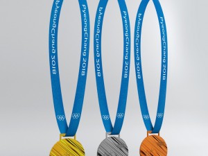 pyeongchang 2018 olympic medal low poly Modelo 3D