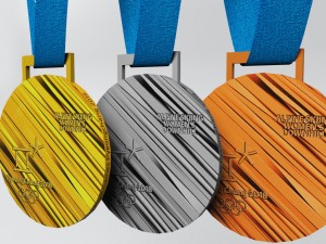 pyeongchang 2018 olympic medal low poly Modelo 3D