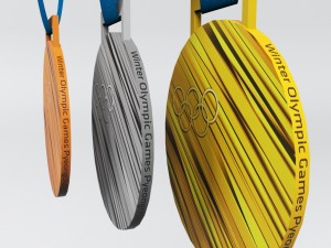 pyeongchang 2018 olympic medal low poly Modelo 3D
