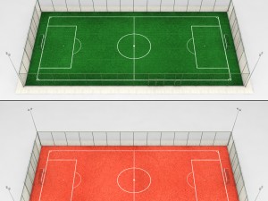 football soccer stadium field low poly Model 3D
