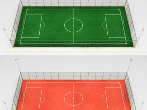 football soccer stadium field low poly 3D Model