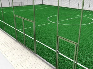 football soccer stadium field low poly 3D Model
