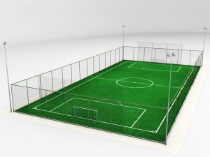 football soccer stadium field low poly Model 3D