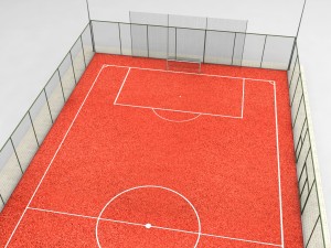 football soccer stadium field low poly Model 3D