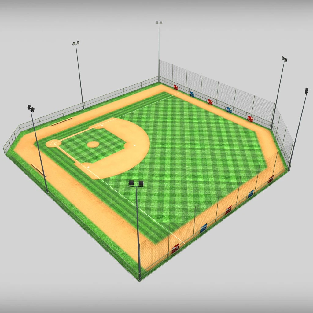 baseball stadium arena diamond low poly 3D Model .c4d .max .obj .3ds .fbx .stl .blend 