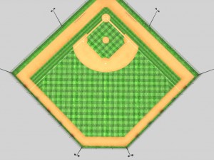 baseball stadium arena diamond low poly 3D 模型