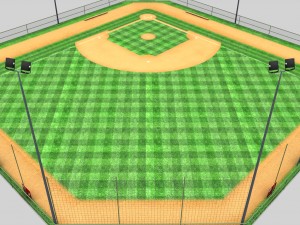 baseball stadium arena diamond low poly 3D 模型
