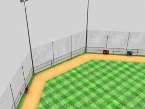 baseball stadium arena diamond low poly 3D 模型