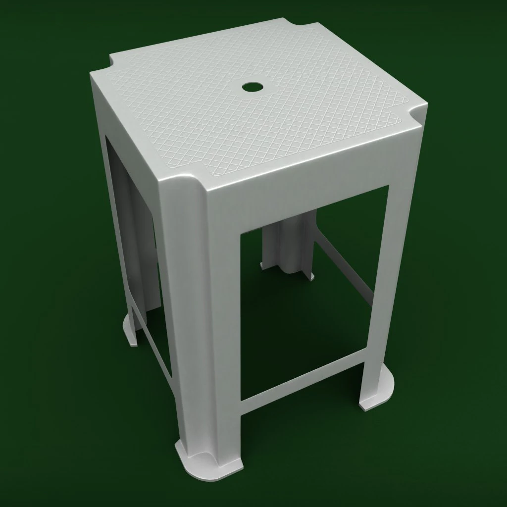 garden plastic stool 3D Model .c4d .max .obj .3ds .fbx .stl .blend 