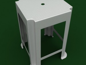 garden plastic stool Model 3D