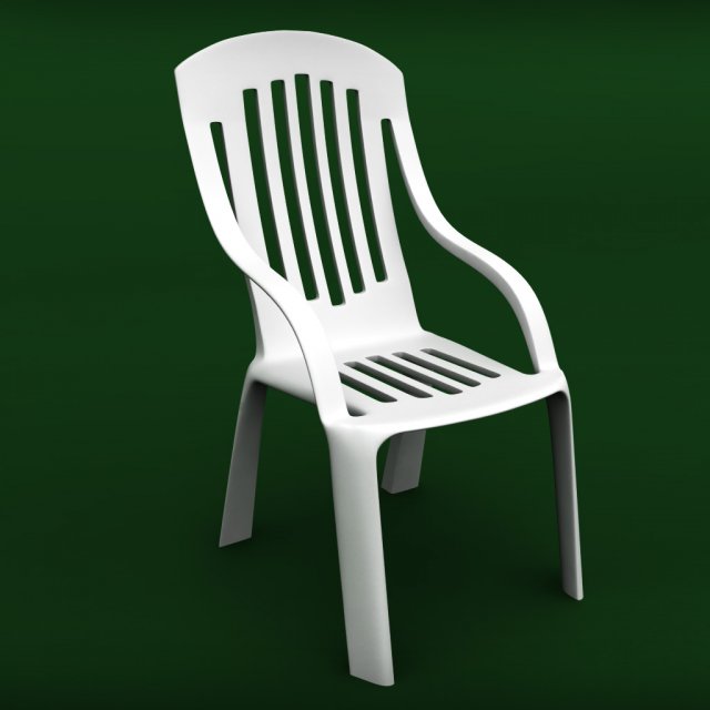 garden plastic chair Modelo 3D .c4d .max .obj .3ds .fbx .stl .blend 