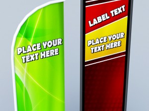 banner commercial flag stand pack low poly 3D Model