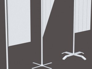 banner commercial flag stand pack low poly 3D Model