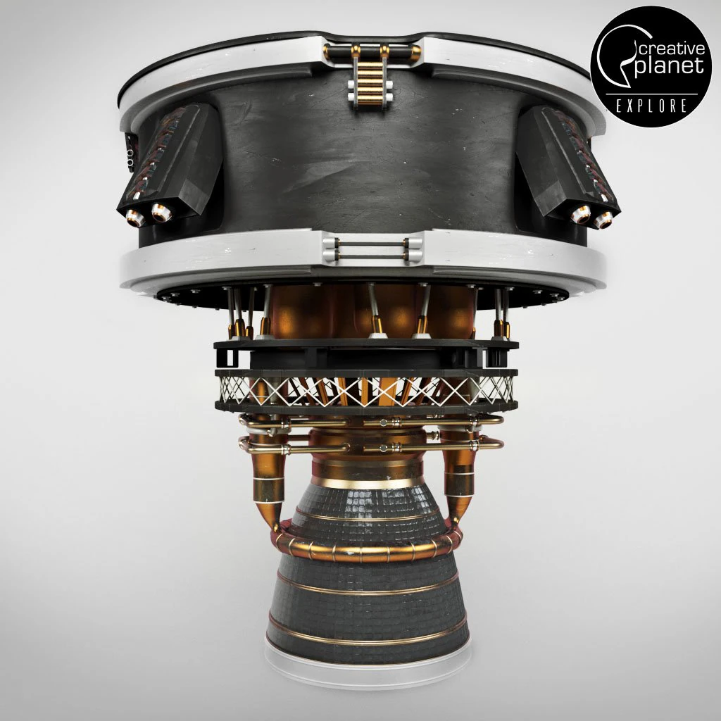 engine space rocket 3D Model .c4d .max .obj .3ds .fbx .stl .blend