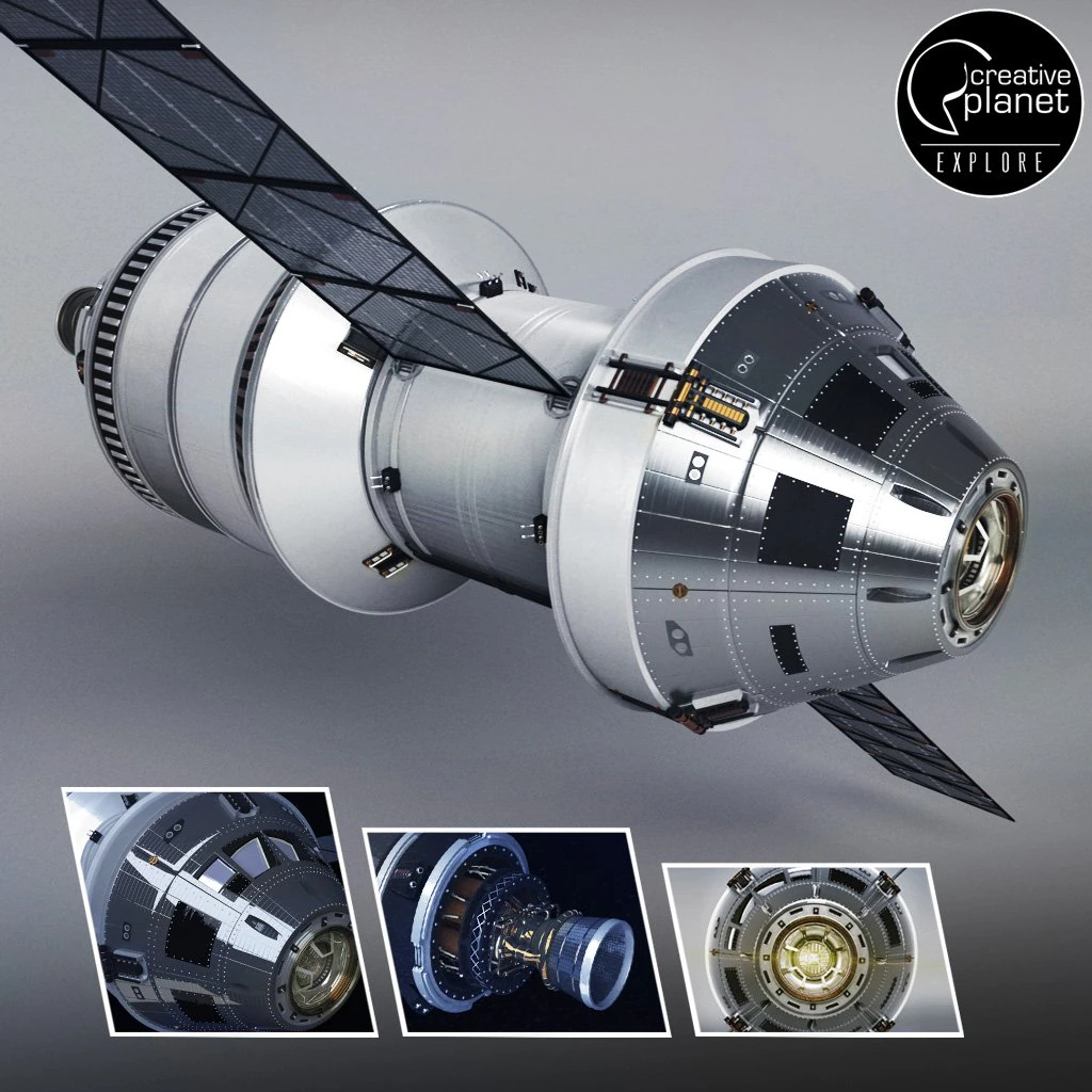 spacecraft ship rocket 3D Model .c4d .max .obj .3ds .fbx .stl .blend 