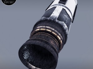 rocket space small engine low poly 3D 모델