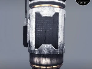 Rakete, Weltraum, kleiner Motor, Low-Poly 3D Modell
