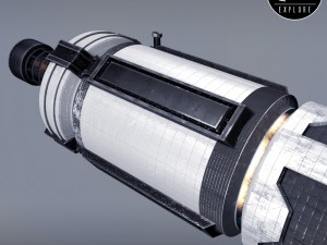 rocket space small engine low poly 3D 모델