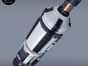 Rakete, Weltraum, kleiner Motor, Low-Poly 3D Modell